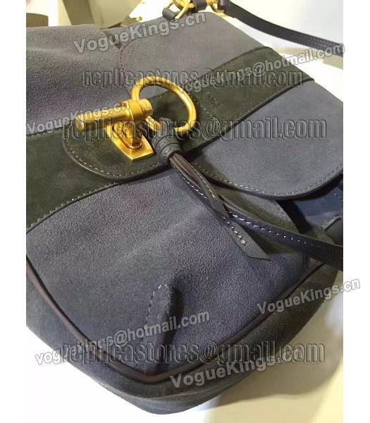 Chloe Lexa Dark Grey Suede Leather Keys Casusal Backpack-4