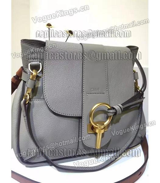 Chloe Lexa Grey Calfskin Leather Keys Casusal Backpack-1