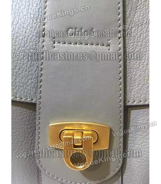 Chloe Lexa Grey Calfskin Leather Keys Casusal Backpack-5