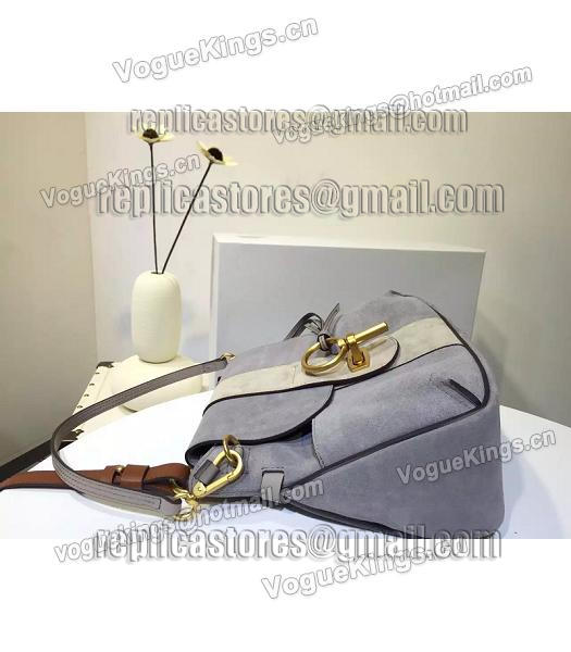 Chloe Lexa Grey Suede Leather Keys Casusal Backpack-3