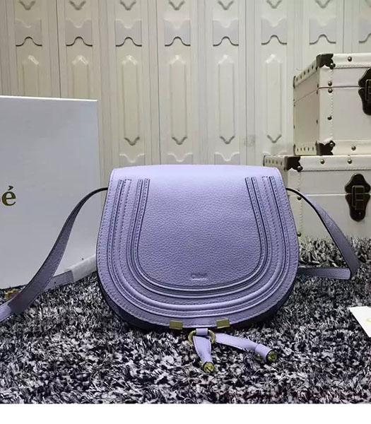 Chloe Light Purple Calfskin Leather Litchi Veins Mini Shoulder Bag