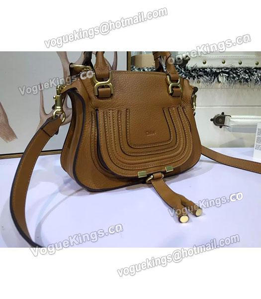 Chloe Marcie Classic Small Tote Bag In Brown Leathe-2