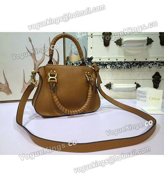 Chloe Marcie Classic Small Tote Bag In Brown Leathe-3
