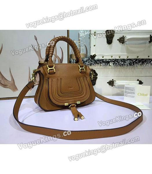 Chloe Marcie Classic Tote Bag In Brown Leather-1
