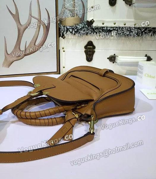 Chloe Marcie Classic Tote Bag In Brown Leather-4