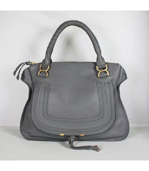 Chloe Marcie Leather Large Tote in Grey