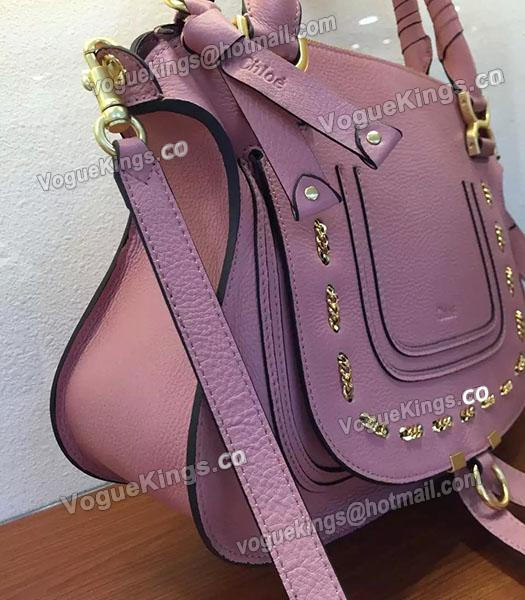 Chloe Marcie Pink Leather Large Tote Bag Golden Hardware-2