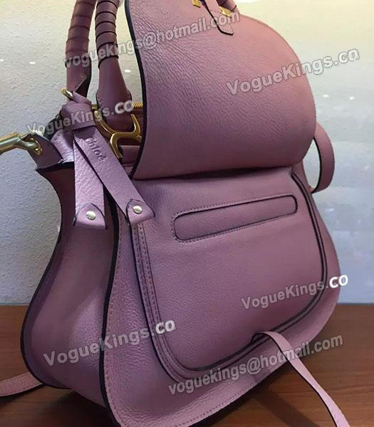 Chloe Marcie Pink Leather Large Tote Bag Golden Hardware-4