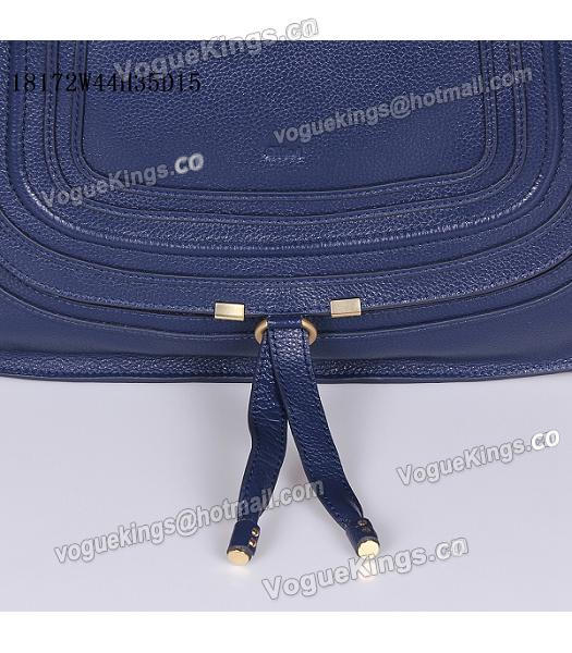 Chloe Marcie Sapphire Blue Leather Large Tote Bag-6