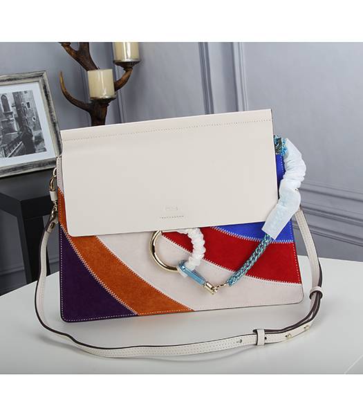 Chloe New Style Colorful Leather Shoulder Bag White