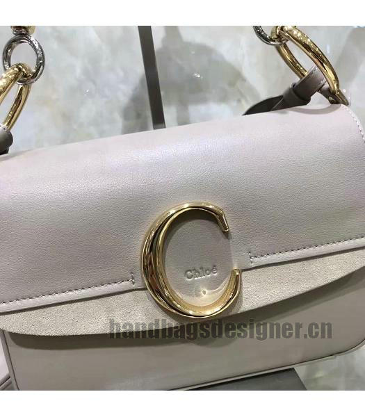 Chloe Original Calfskin Leather 24cm Shoulder Bag Grey-1