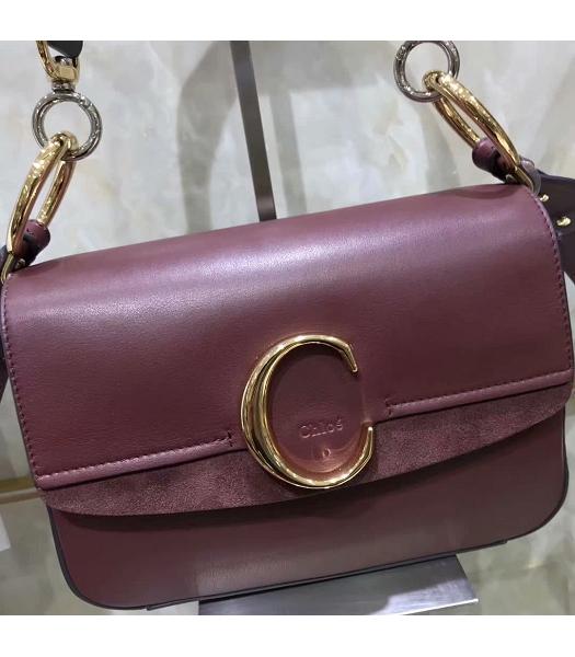 Chloe Original Calfskin Leather 24cm Shoulder Bag Jujube Red-8