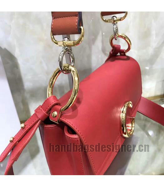 Chloe Original Calfskin Leather 24cm Shoulder Bag Red-2
