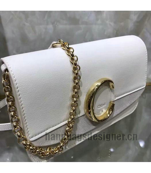 Chloe Original Calfskin Leather Shoulder Bag White-2