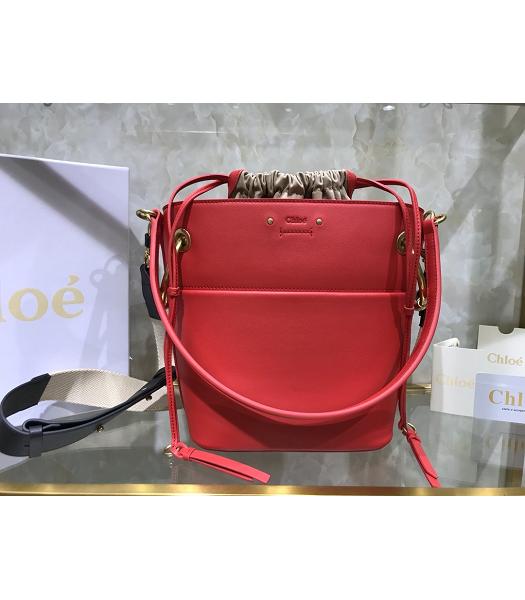 Chloe Original Leather 20cm Mini Roy Bucket Bag Red