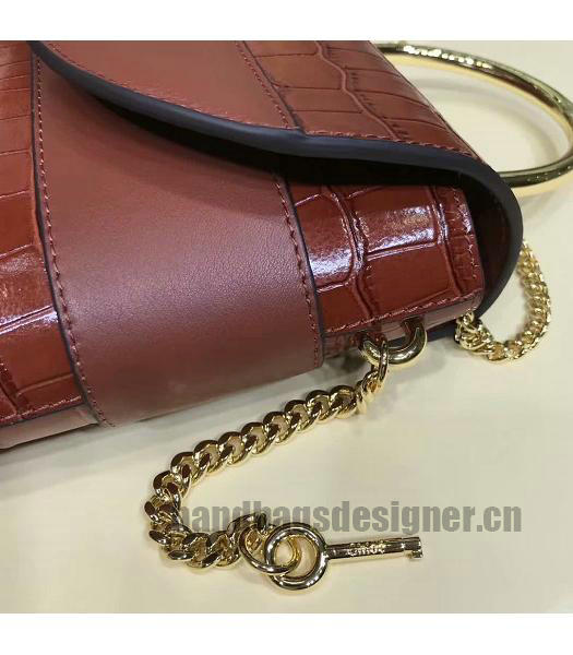 Chloe Original Leather Aby Lock Shoulder Bag Brown-4