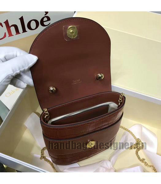 Chloe Original Leather Aby Lock Shoulder Bag Brown-5