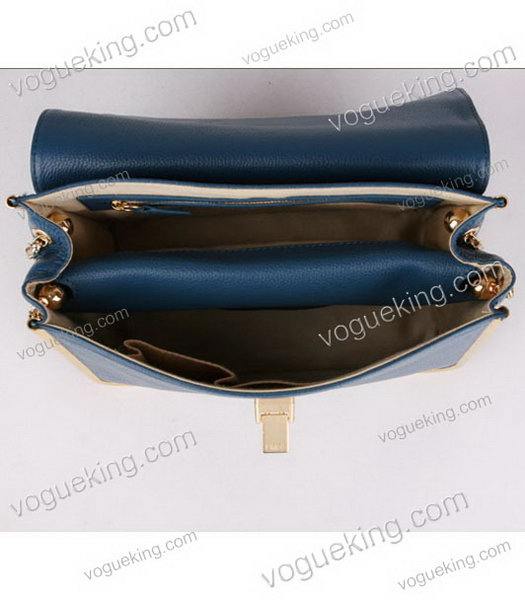 Chloe Sally Blue Calfskin Leather Shoulder Bag-6