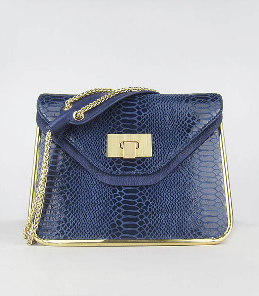 Chloe Sally Snake Pattern Handbag Blue