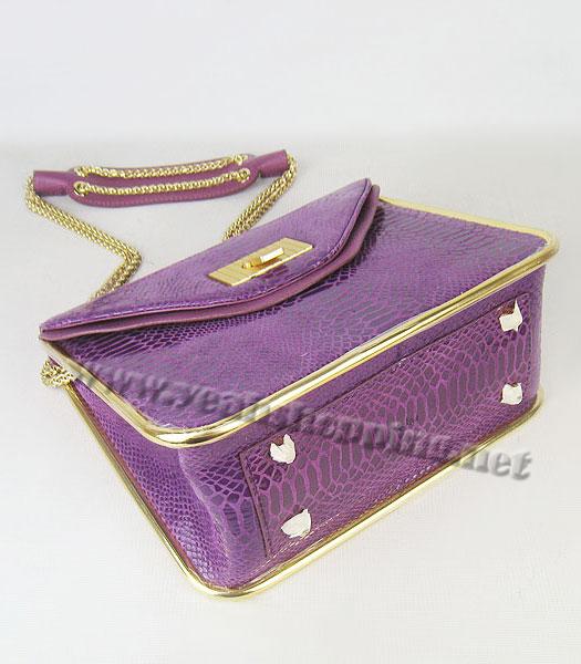 Chloe Sally Snake Pattern Handbag Purple-3