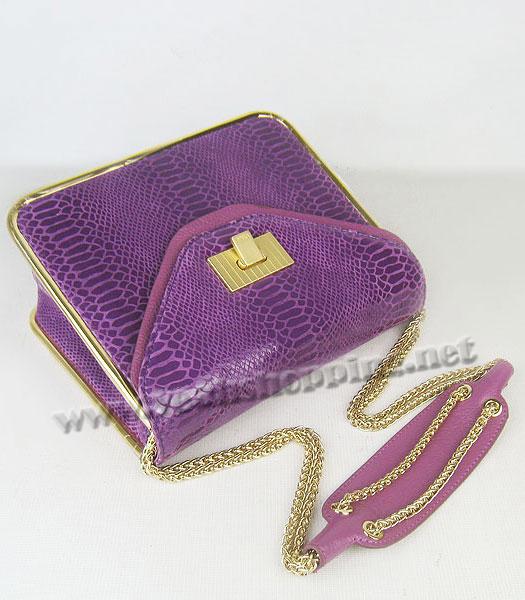 Chloe Sally Snake Pattern Handbag Purple-4