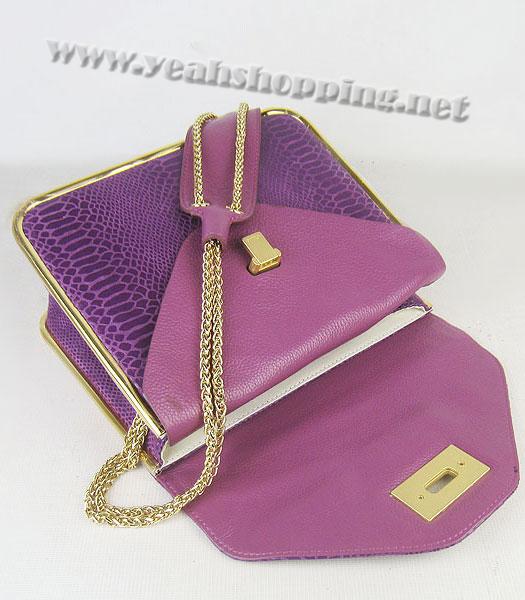 Chloe Sally Snake Pattern Handbag Purple-5