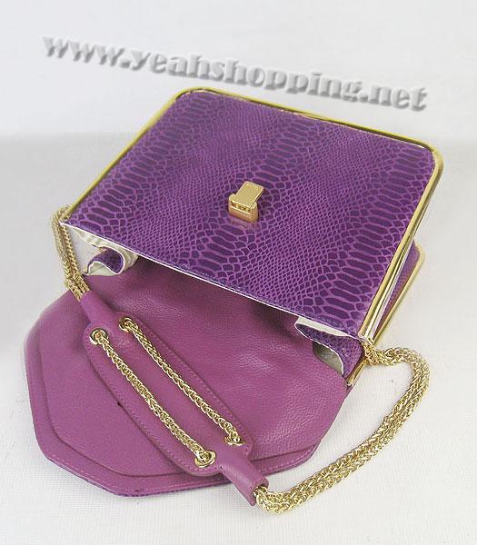 Chloe Sally Snake Pattern Handbag Purple-6