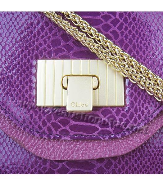 Chloe Sally Snake Pattern Handbag Purple-7