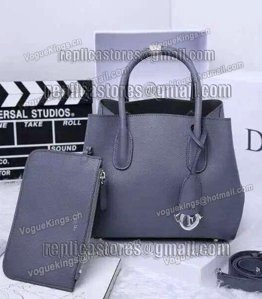 Christian Dior 28cm Exclusive New Tote Bag 60001 Grey Leather-1