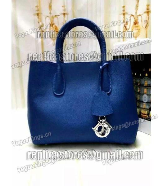 Christian Dior 28cm Exclusive New Tote Bag 60001 Sapphire Blue Leather-1