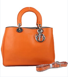 Christian Dior 33cm Diorissimo Bag In Orange Leather