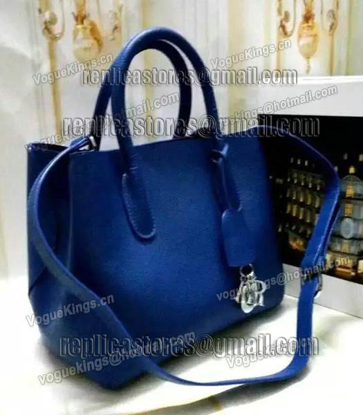 Christian Dior 35cm Exclusive New Tote Bag 60001 Sapphire Blue Leather-3