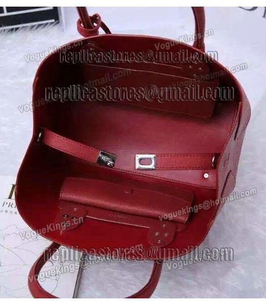 Christian Dior 35cm Exclusive New Tote Bag 60001 Wine Red Leather-4