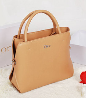 Christian Dior Apricot Calfskin Leather Tote Bag