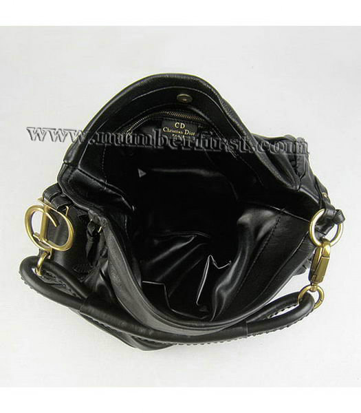 Christian Dior Black Lambskin Leather Shoulder Bag-6