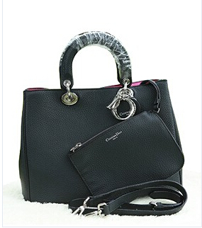 Christian Dior Black Leather Diorissimo Bag