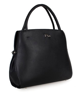 Christian Dior Black Leather Medium Tote Bag