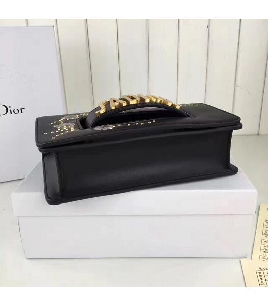Christian Dior Black Original Leather Flower Printed Chains Bag-1