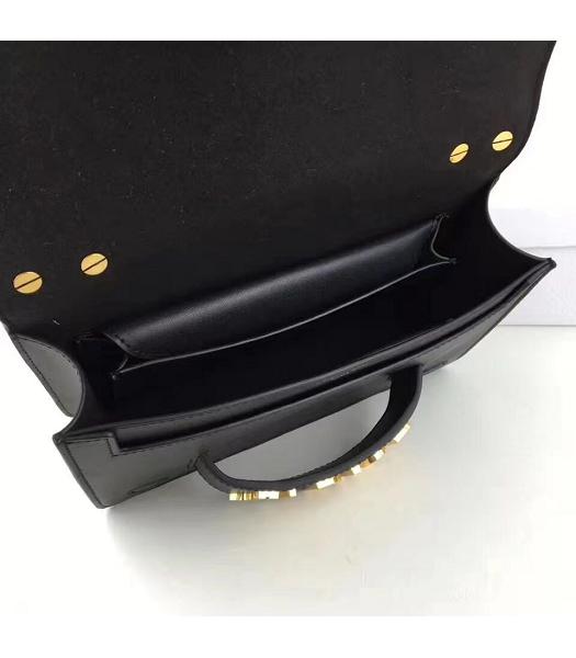 Christian Dior Black Original Leather Flower Printed Chains Bag-6