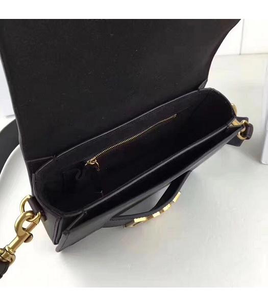 Christian Dior Black Original Leather Flower Printed Shoulder Bag-6