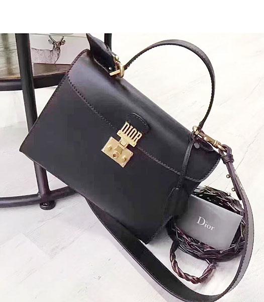 Christian Dior Black Original Leather Top Handal Bag