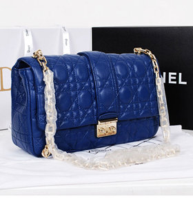 Christian Dior Blue Leather Medium Shoulder Bag