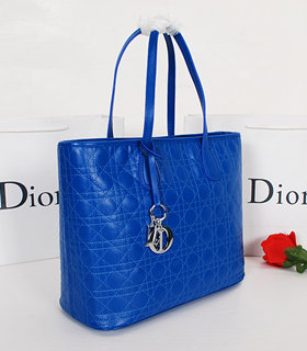 Christian Dior Blue Original Lambskin Leather Tote Bag