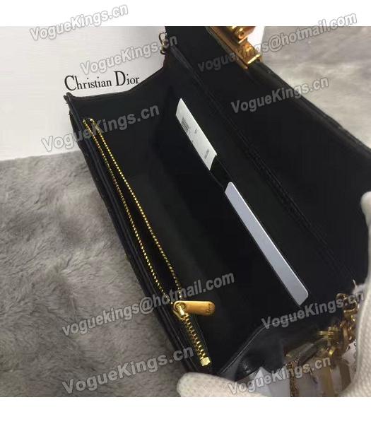 Christian Dior Cannage Black Original Leather 21cm Small Flap Bag-6