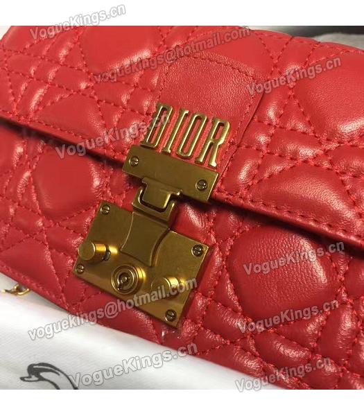 Christian Dior Cannage Red Original Leather 21cm Small Flap Bag-1