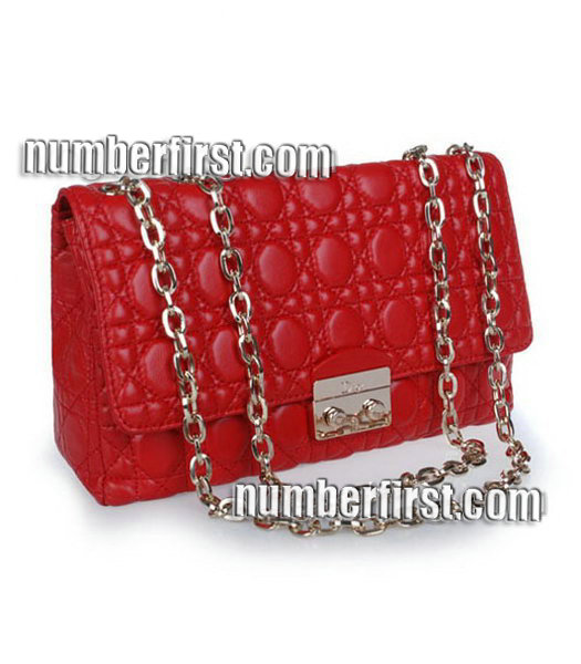 Christian Dior Chain Bag in Red Leather-1
