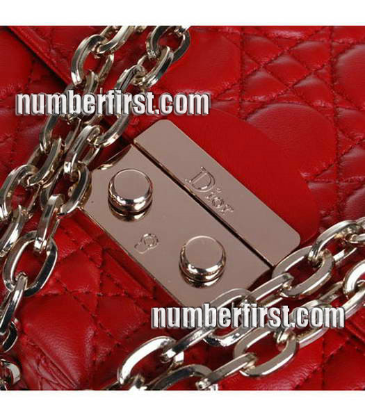 Christian Dior Chain Bag in Red Leather-3