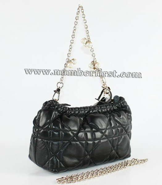 Christian Dior Chain Lambskin Bag in Black-1