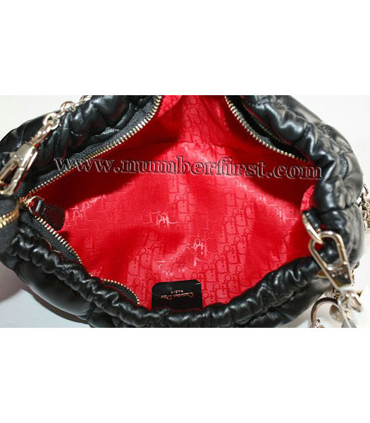 Christian Dior Chain Lambskin Bag in Black-3