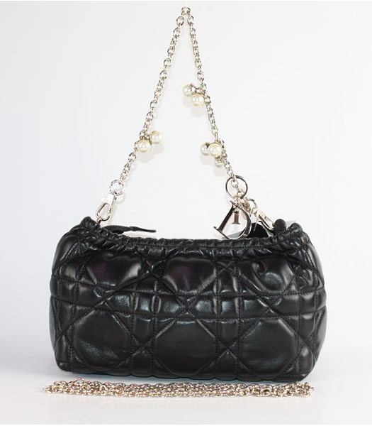 Christian Dior Chain Lambskin Bag in Black